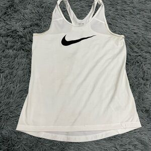 Nike White Racerback Tank Top Size Large